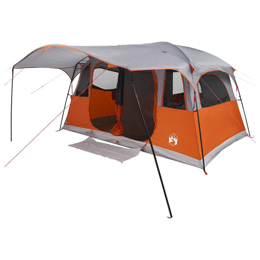 Tunnel Tent with Roof Grey and Orange 366 x 244 x 198 cm