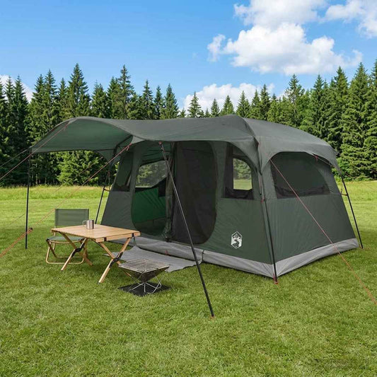 Tunnel Tent 10-Person Army Green Polyester and Steel