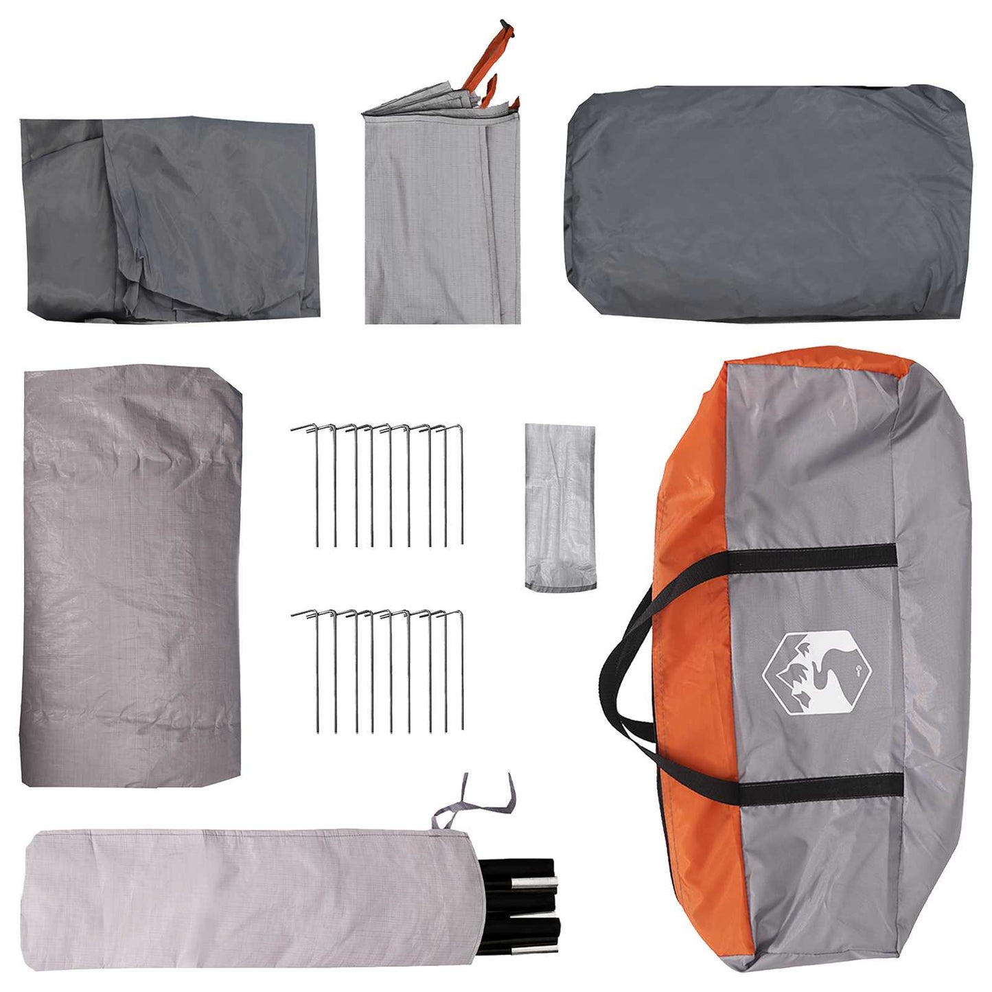 Tunnel Tent with Roof Grey and Orange 427 x 305 x 205 cm