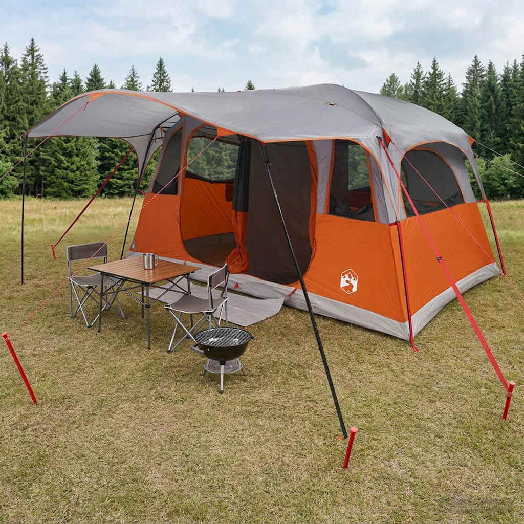 Tunnel Tent with Roof Grey and Orange 427 x 305 x 205 cm