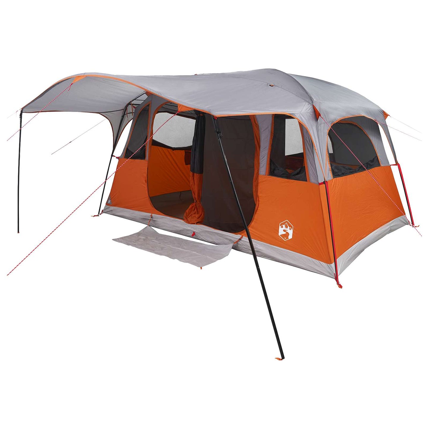 Tunnel Tent with Roof Grey and Orange 427 x 305 x 205 cm