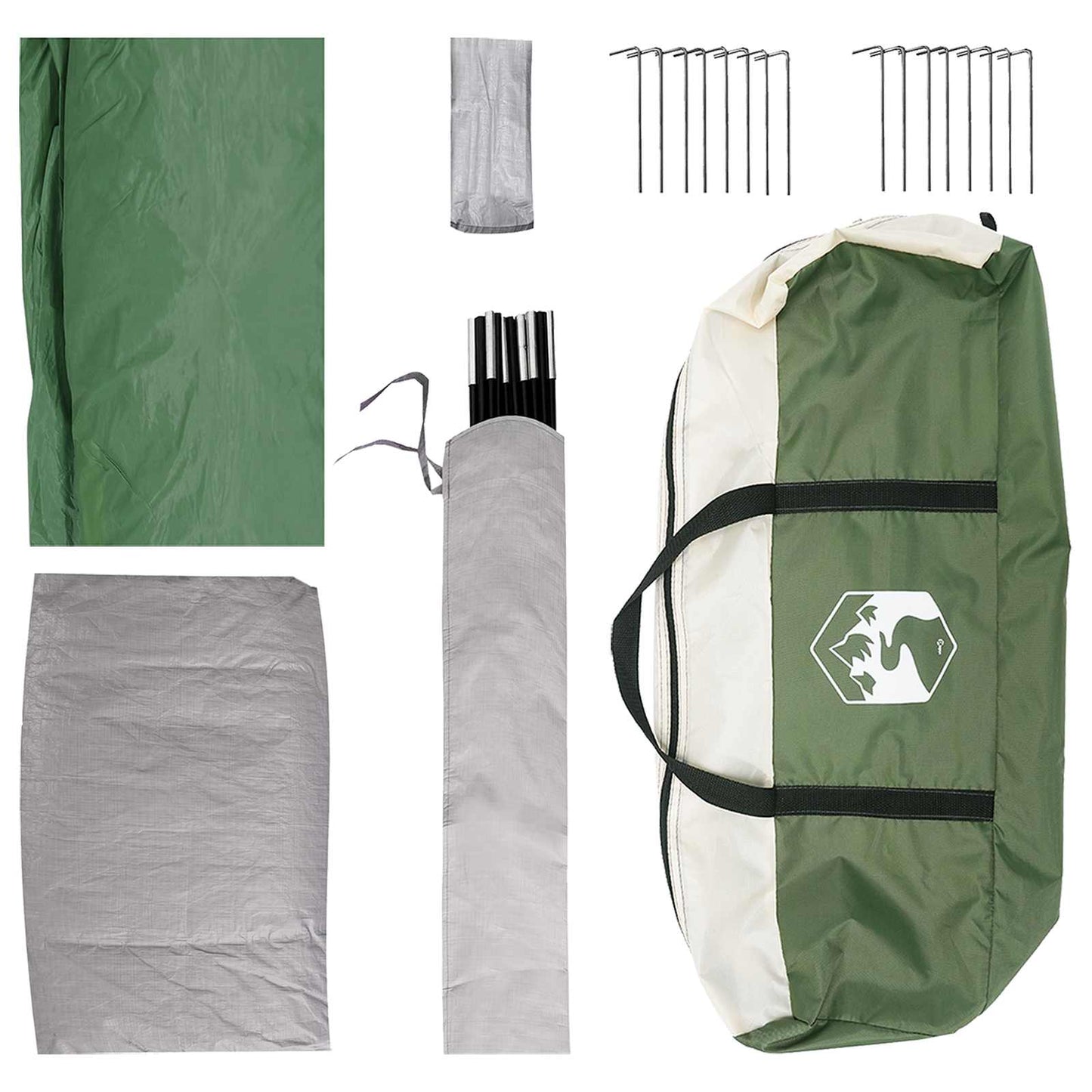 Family Tent Green 487 x 340 x 216 cm Polyester and Steel