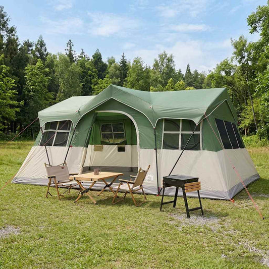 Family Tent 487 x 340 x 216 cm Green Polyester and Steel