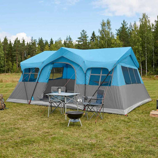 Family Tent 487 x 340 x 216 cm Blue Polyester and Steel