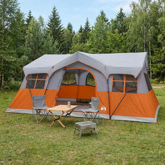Family Tent 487 x 340 x 216 cm Grey and Orange