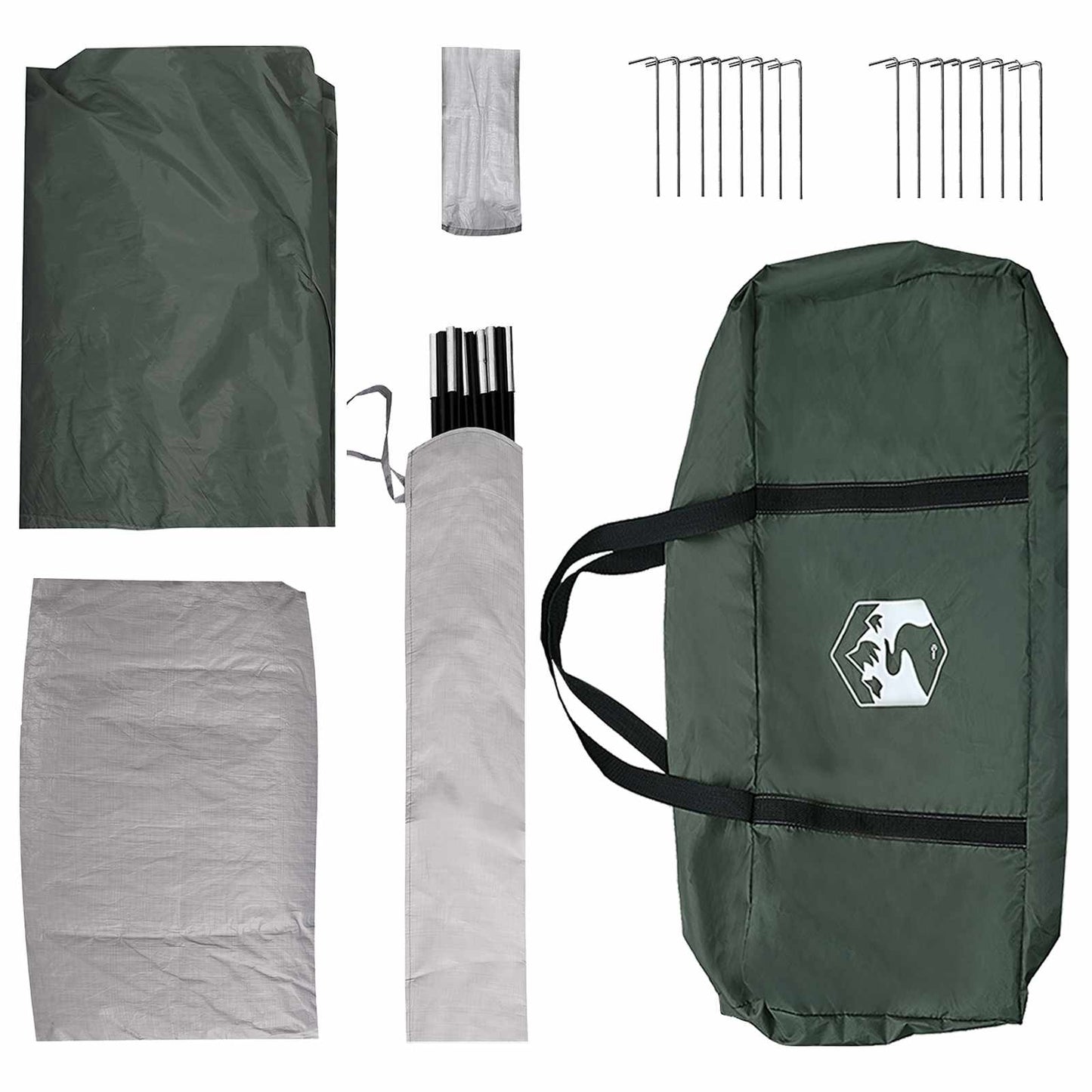 Family Tent Army Green 487 x 340 x 216 cm Polyester and Steel