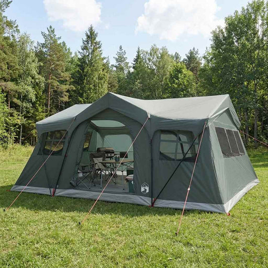 Family Tent 487 x 340 x 216 cm Army Green Polyester and Steel