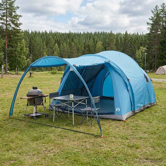 Tunnel Tent 370 x 275 x 210 cm Blue Polyester and Steel