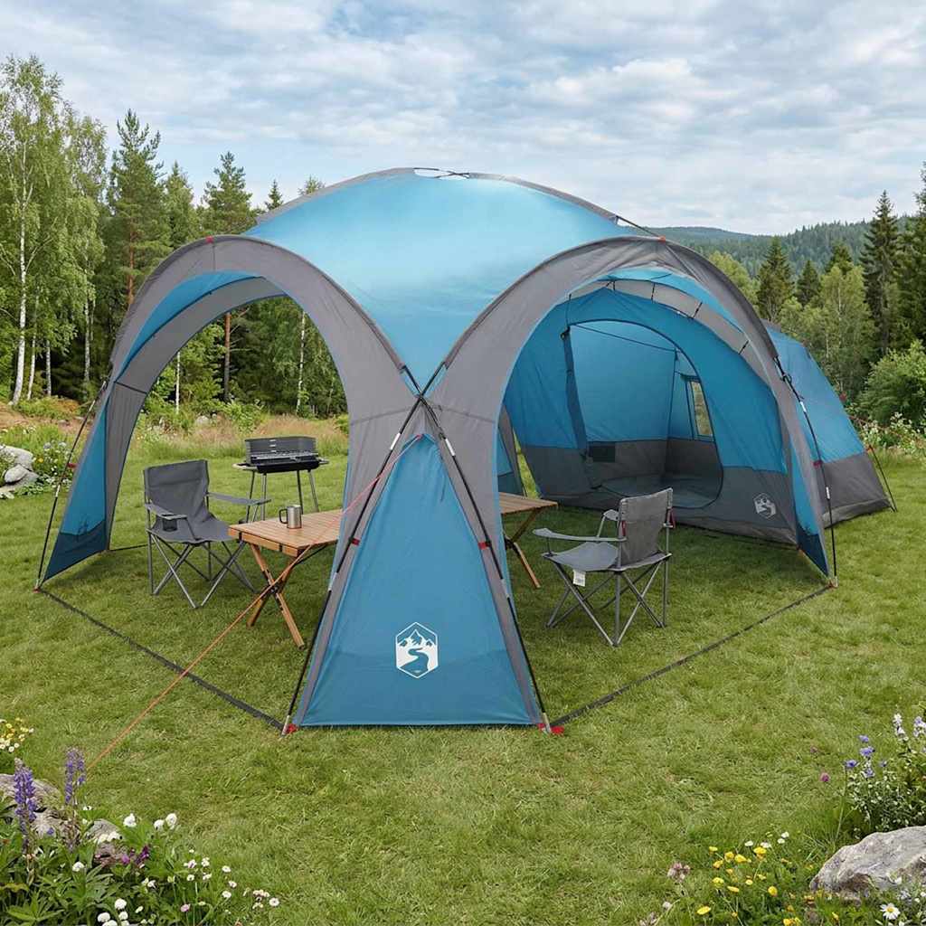 Side Tent with Roof Blue 410 x 410 x 250 cm Polyester and Steel