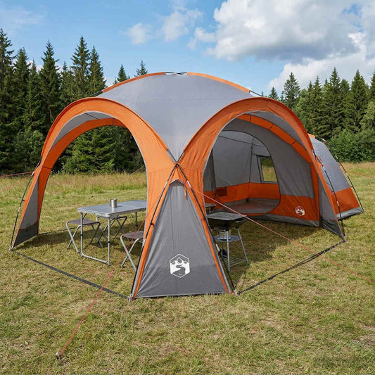 Side Tent with Roof Grey and Orange 410 x 410 x 250 cm