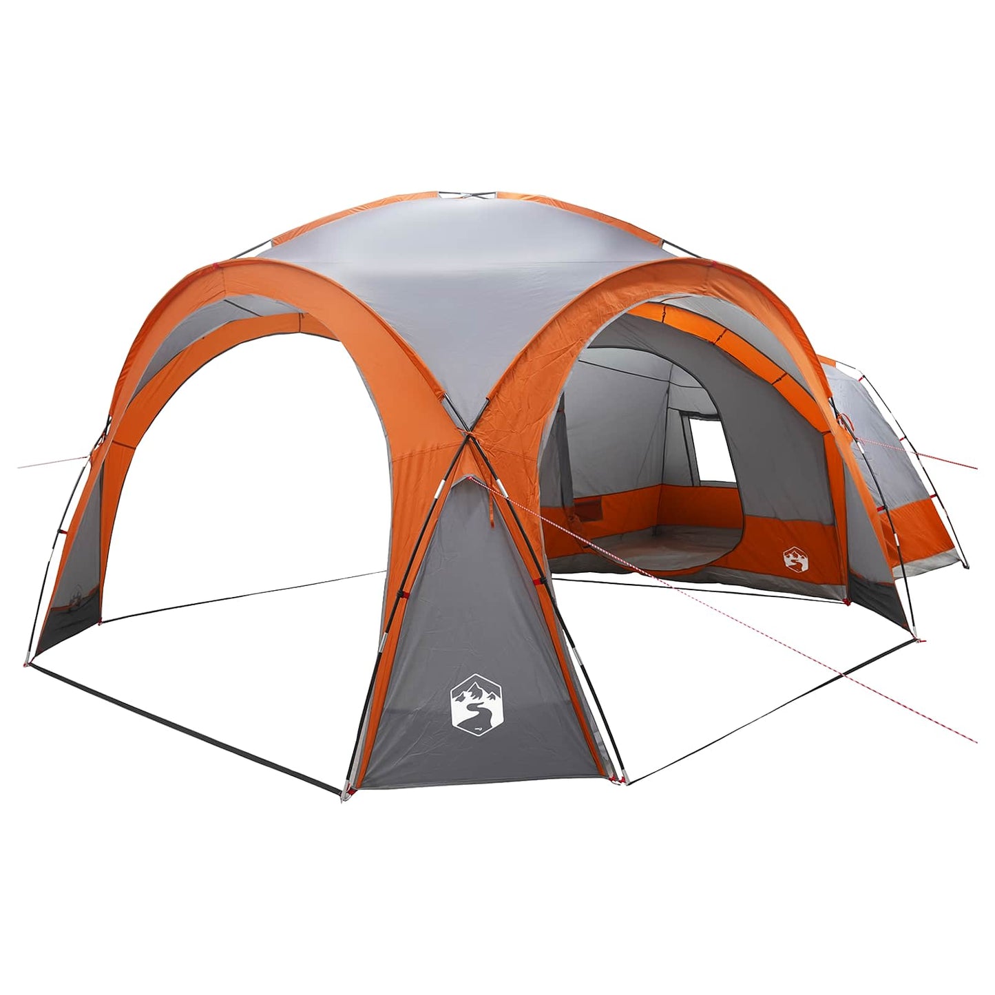 Side Tent with Roof Grey and Orange 410 x 410 x 250 cm