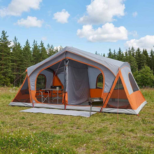 Cabin Tent with Roof Grey and Orange 480 x 273 x 205 cm