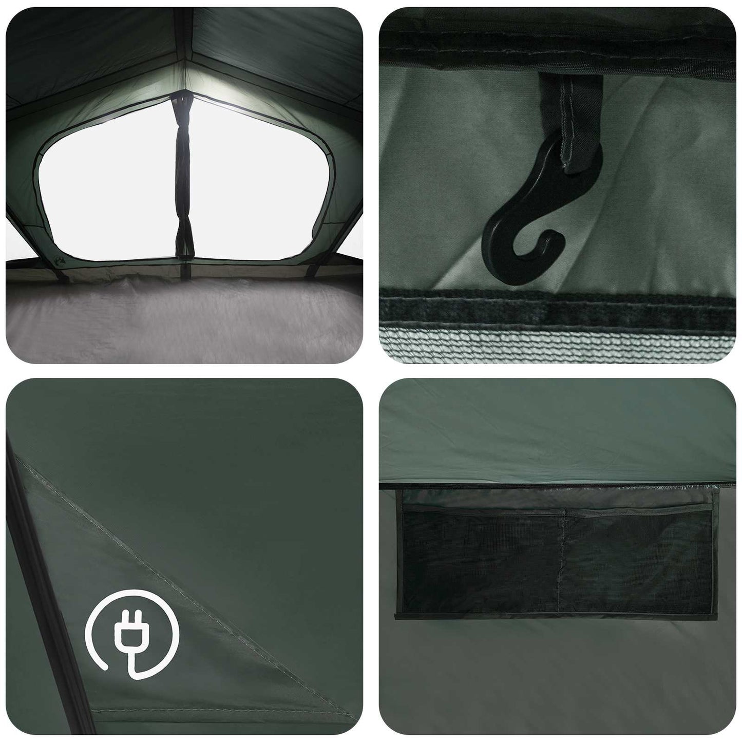 Cabin Tent Army Green 480 x 273 x 205 cm Polyester and Steel