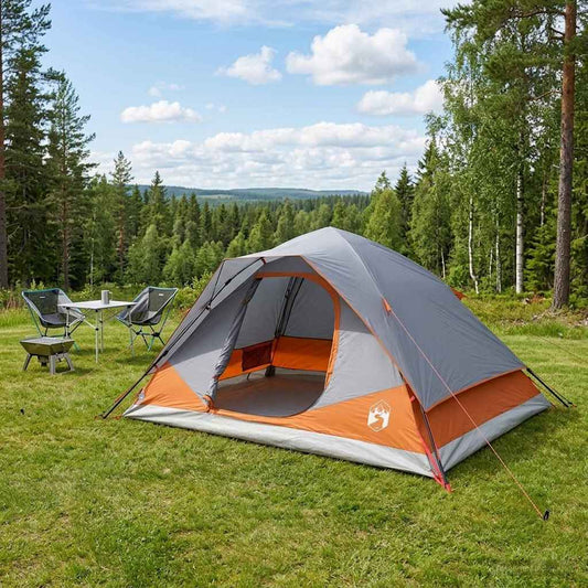 Instant Tent with Roof Grey and Orange 305 x 215 x 140 cm
