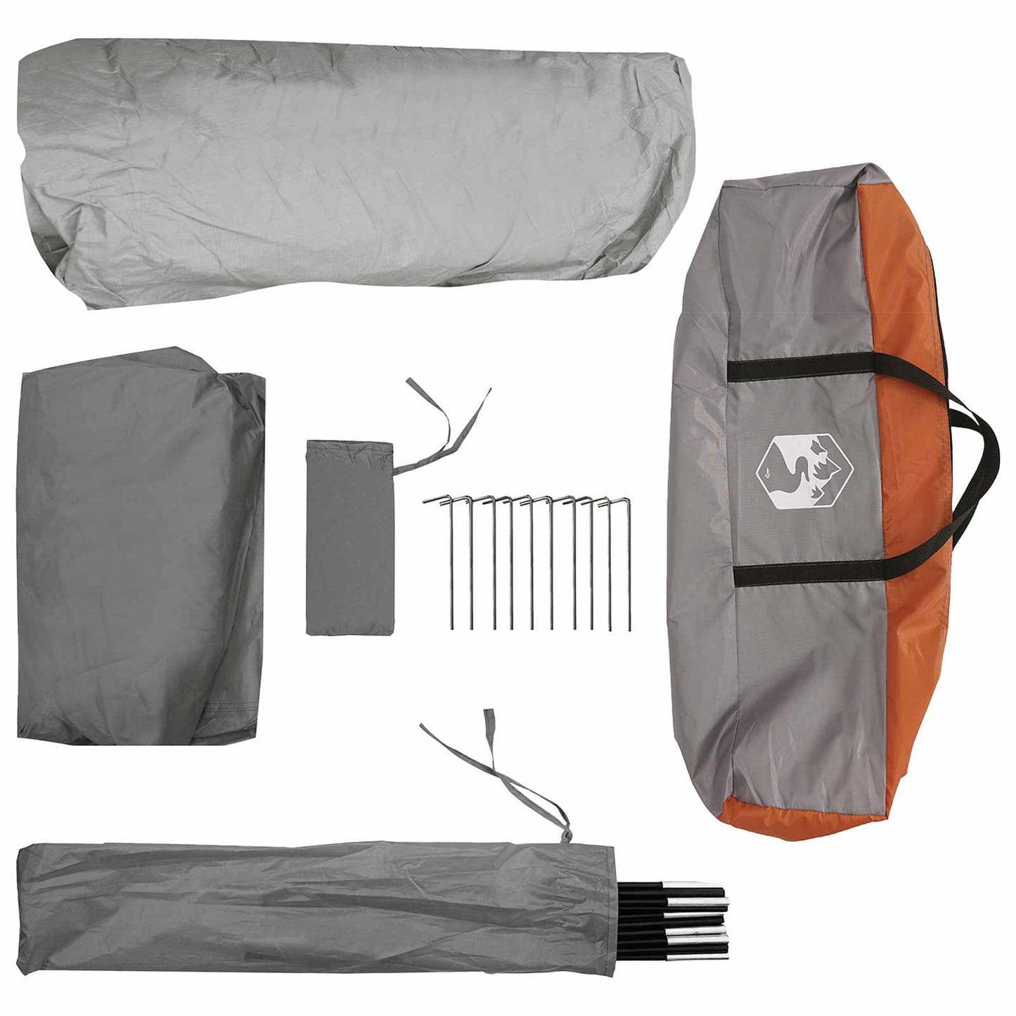 Instant Tent with Roof Grey and Orange 305 x 275 x 190 cm