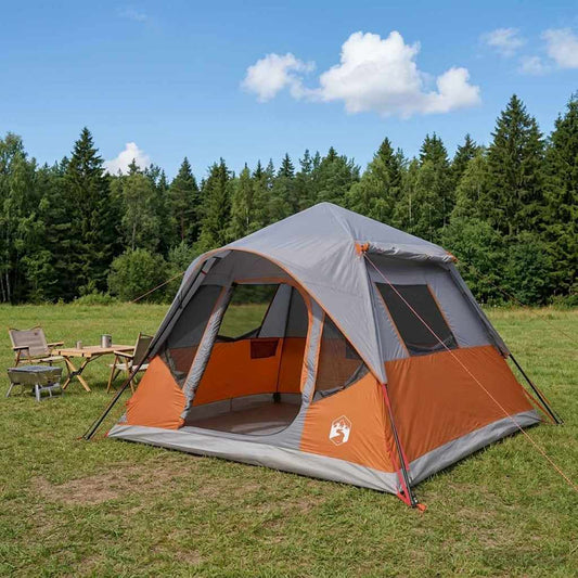 Instant Tent with Roof Grey and Orange 305 x 275 x 190 cm