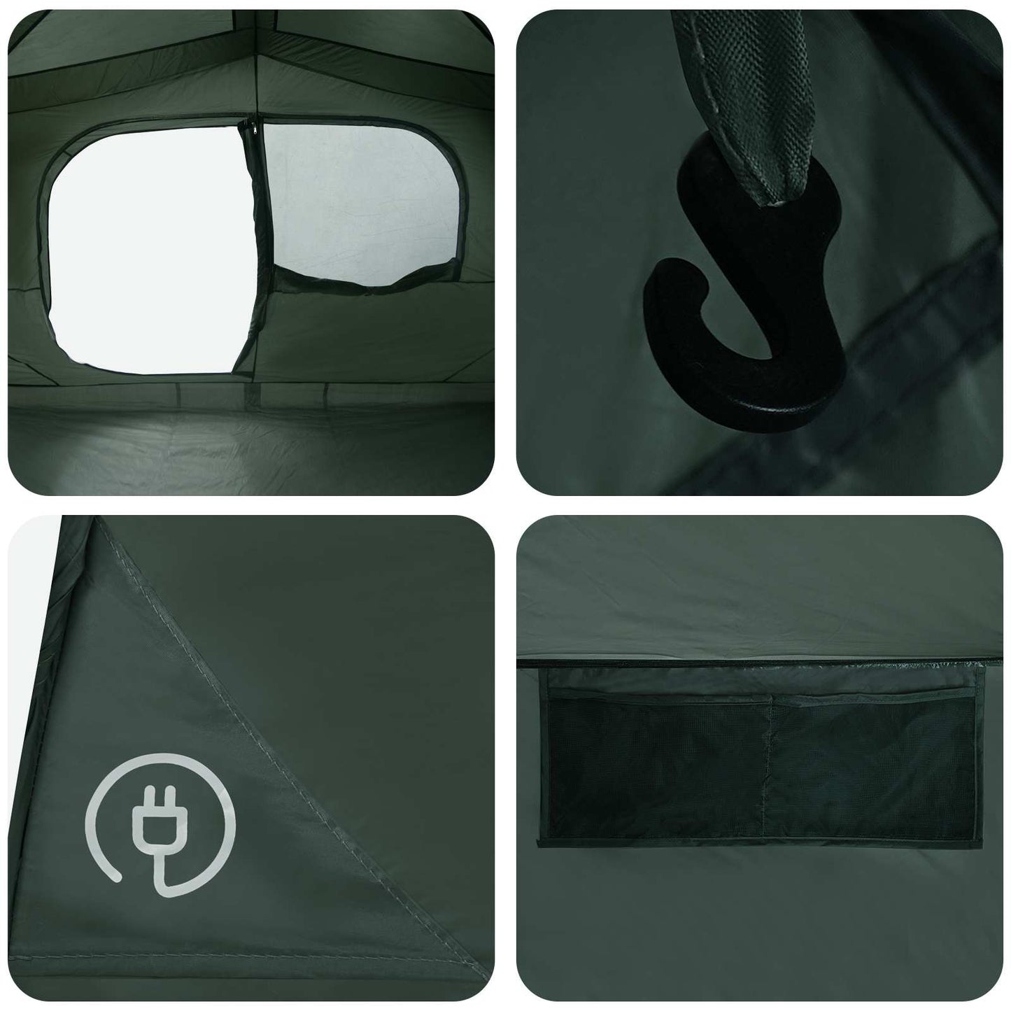 Instant Tent Army Green 365 x 380 x 200 cm Polyester and Steel