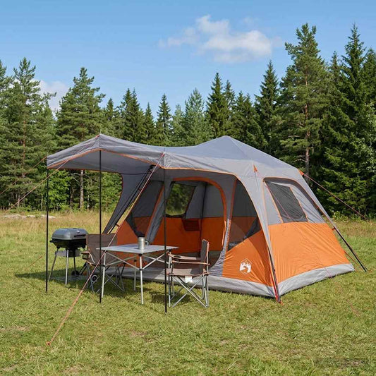 Family Tent with Roof Grey and Orange 305 x 275 x 190 cm