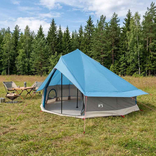 Tipi Tent 18-Person Blue Polyester and Steel