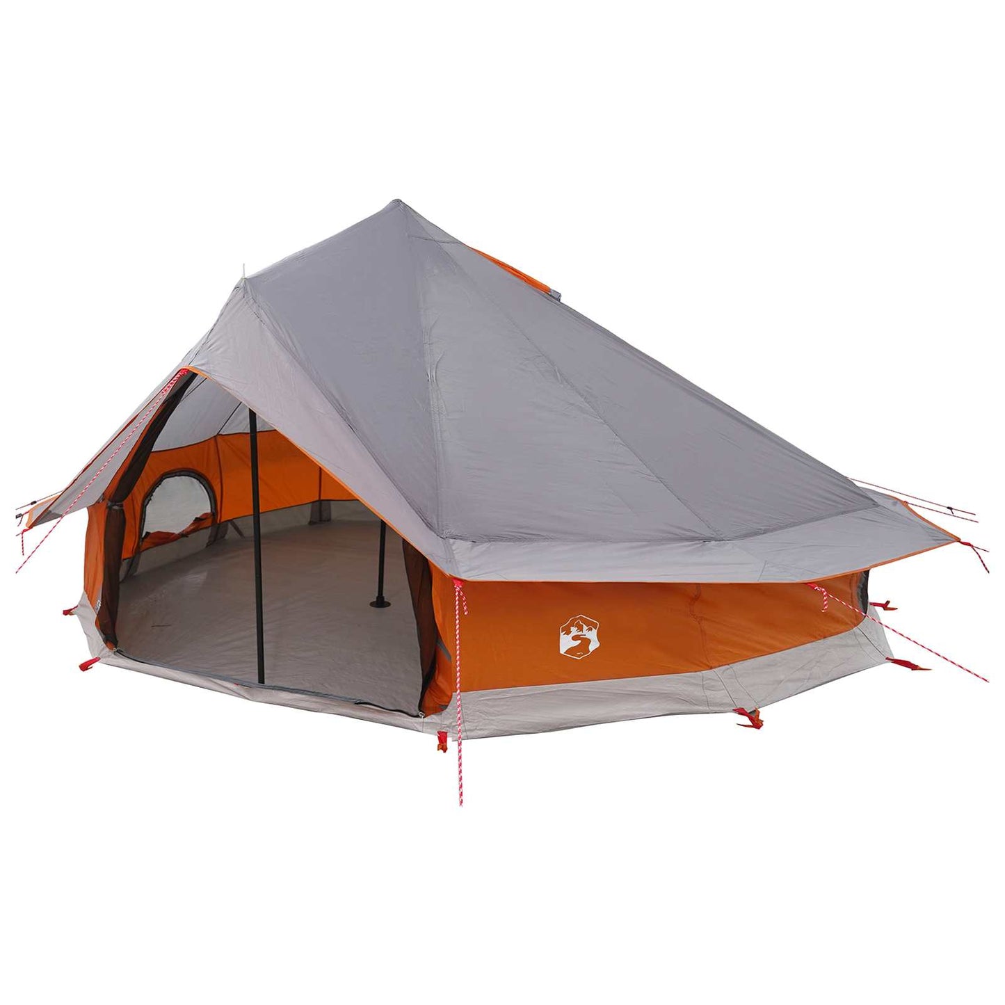 Tipi Tent with Roof Grey and Orange 700 x 700 x 395 cm