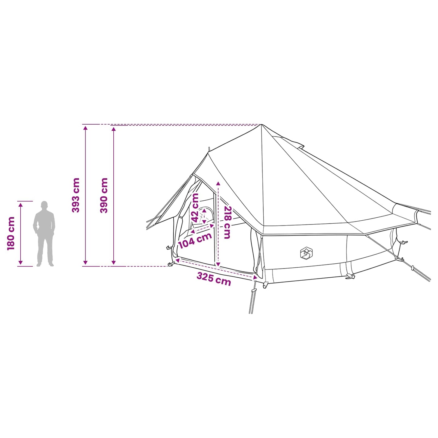 Tipi Tent Army Green 700 x 700 x 395 cm Polyester and Steel