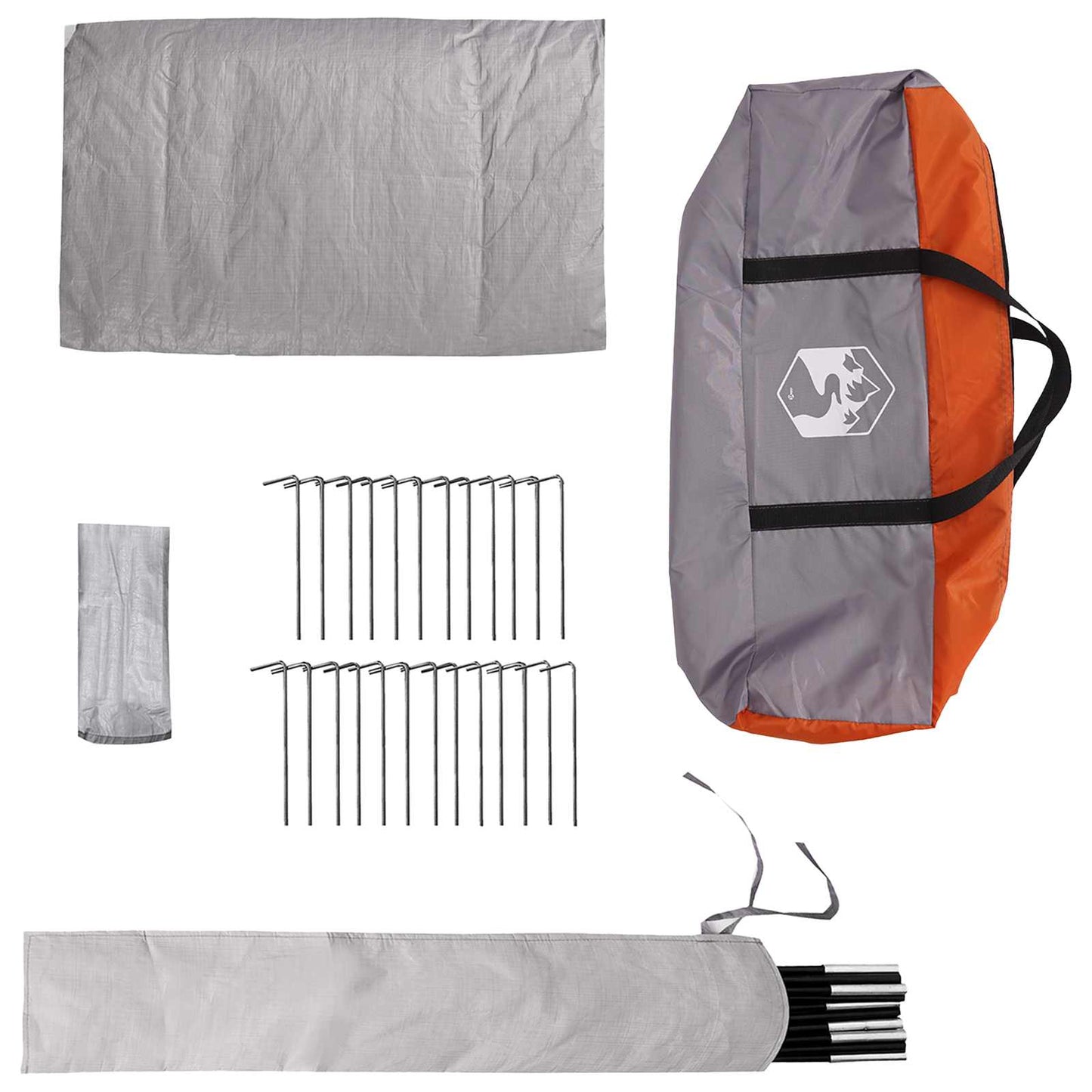 Tipi Tent with Roof Grey and Orange 800 x 800 x 430 cm