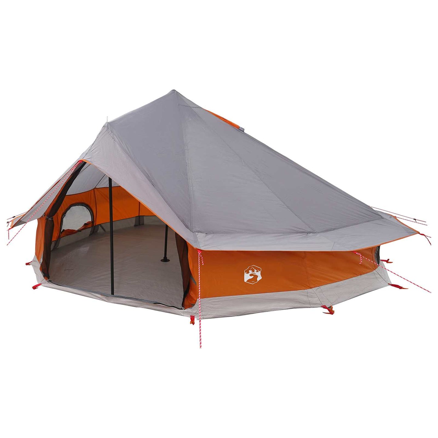 Tipi Tent with Roof Grey and Orange 800 x 800 x 430 cm