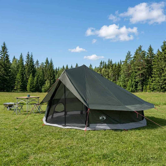 Tipi Tent 20-Person Army Green Polyester and Steel