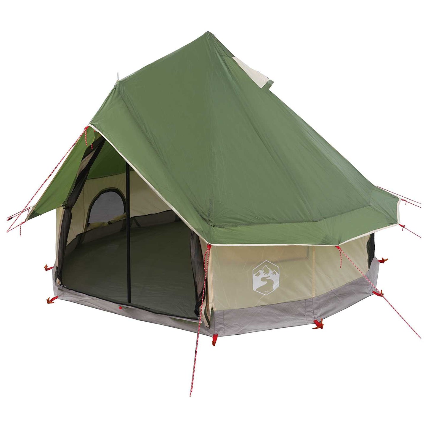 Tipi Tent with Roof Green 250 x 250 cm Polyester and Steel