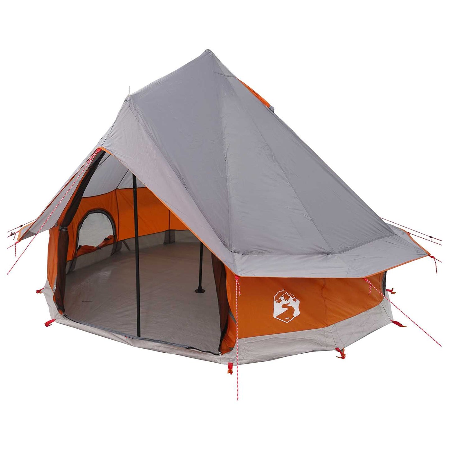 Tipi Tent Grey and Orange 250 x 250 cm Polyester and Steel