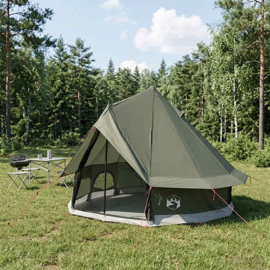 Tipi Tent 4-Person Army Green Polyester and Steel