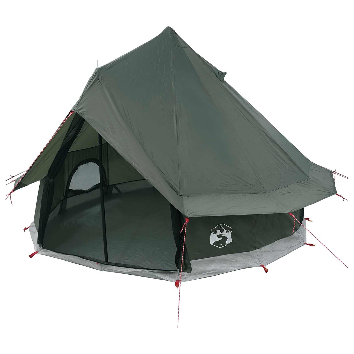 Tipi Tent with Roof Army Green 250 x 250 cm Polyester and Steel