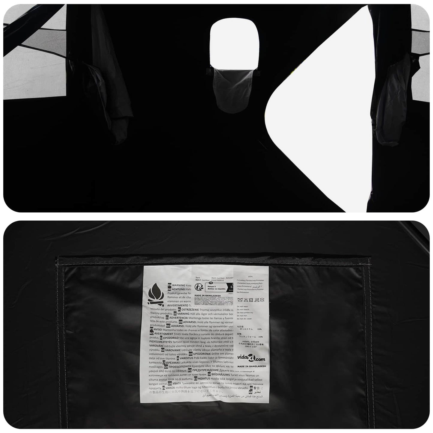 Hunting Tent with Roof White Blackout 143 x 143 x 165 cm