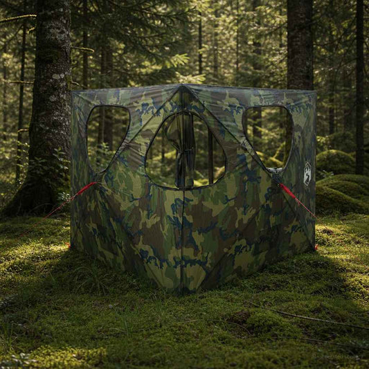 Hunting Tent 145 x 145 x 150 cm Camouflage Polyester and Steel