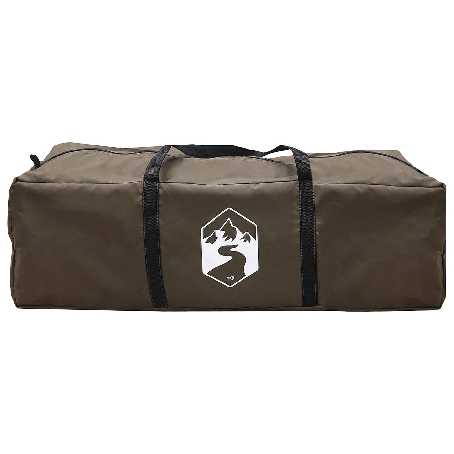 Family Tent with Roof Brown Grey 320 x 210 x 180 cm Polyester