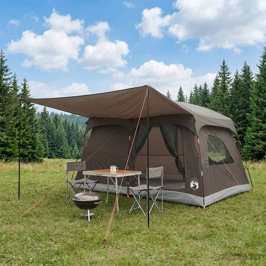 Family Tent 6-Person Brown Grey Polyester