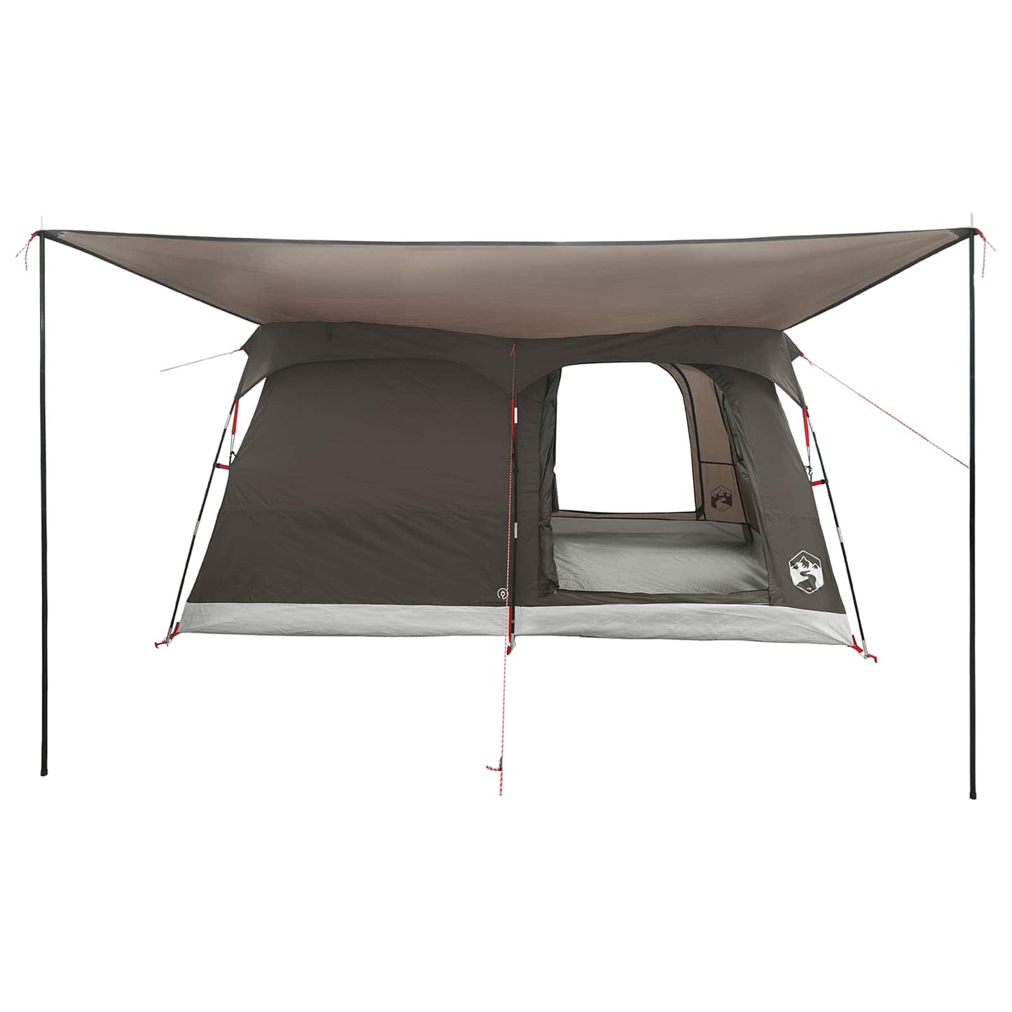 Family Tent with Roof Brown Grey 320 x 210 x 180 cm Polyester