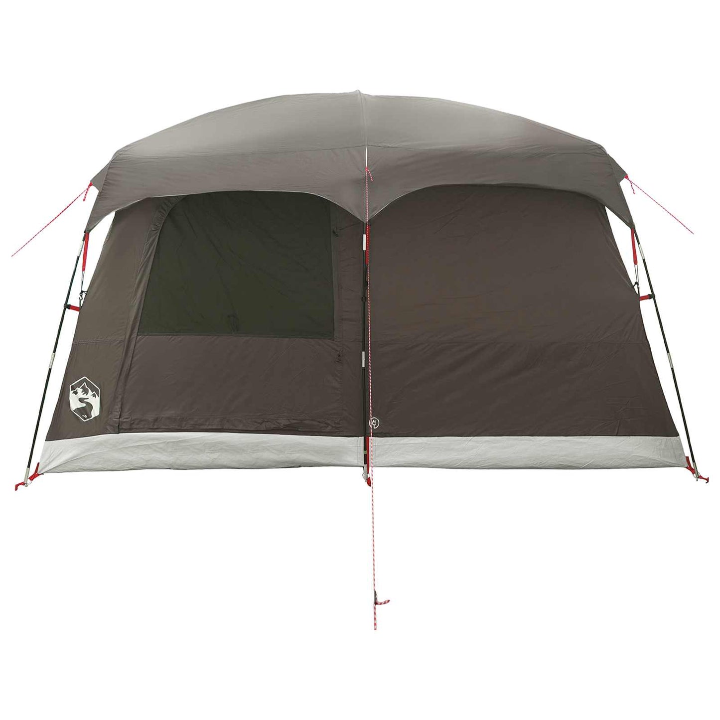 Family Tent with Roof Brown Grey 380 x 260 x 190 cm Polyester