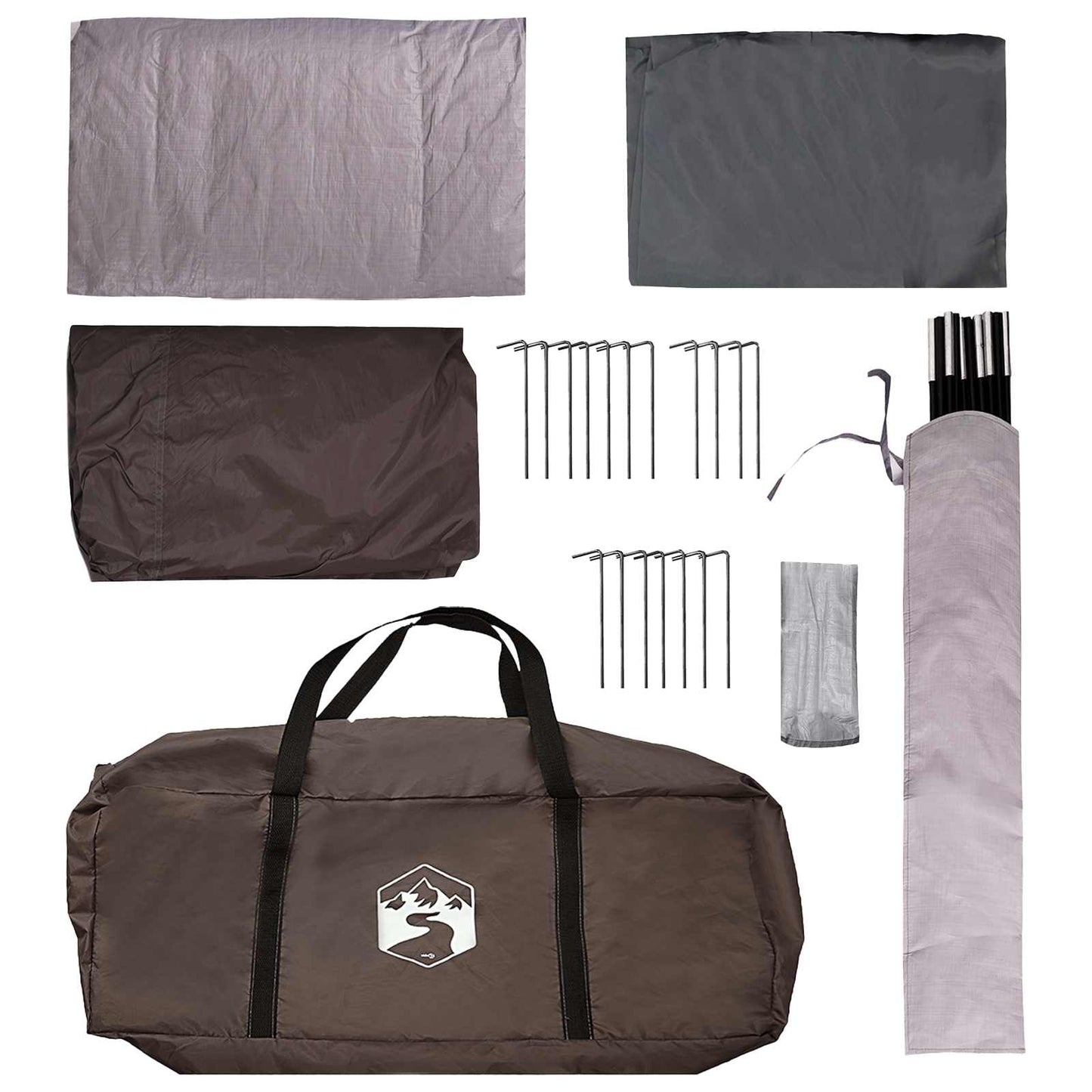 Family Tent Brown Grey 500 x 400 x 230 cm Polyester and Steel