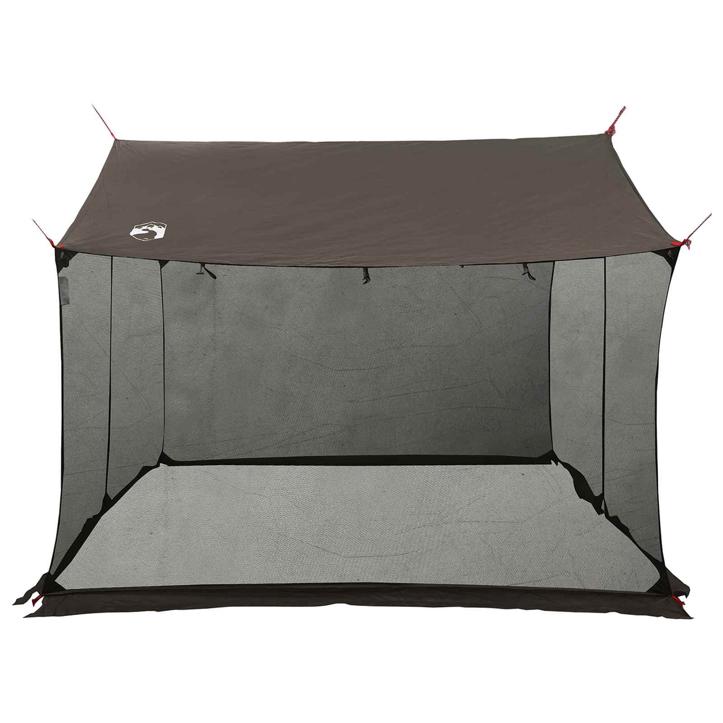Camping Tarp with Mesh Walls Brown Grey 340 x 260 x 220 cm