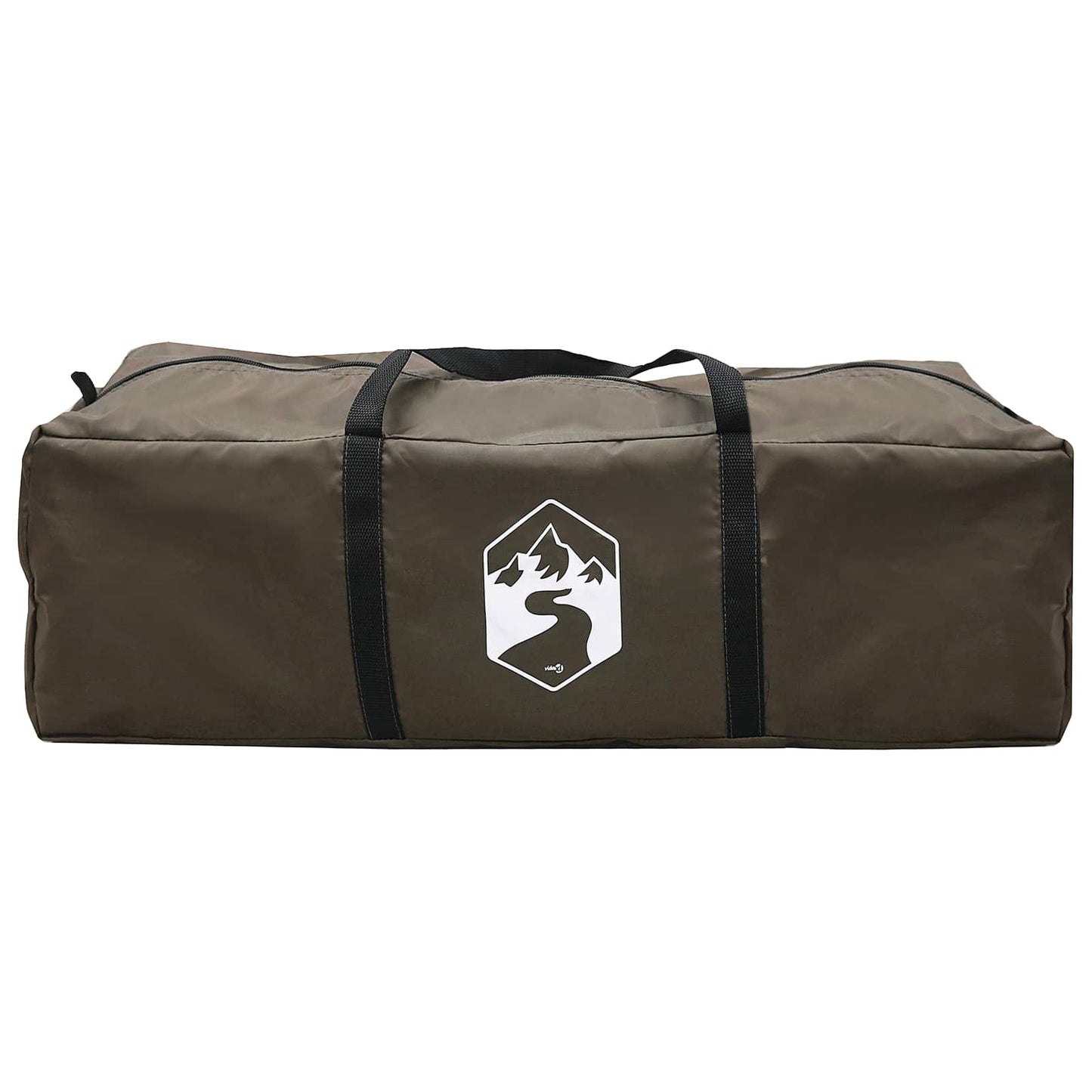 Cabin Tent with Roof Brown grey 12-Person Polyester and Steel