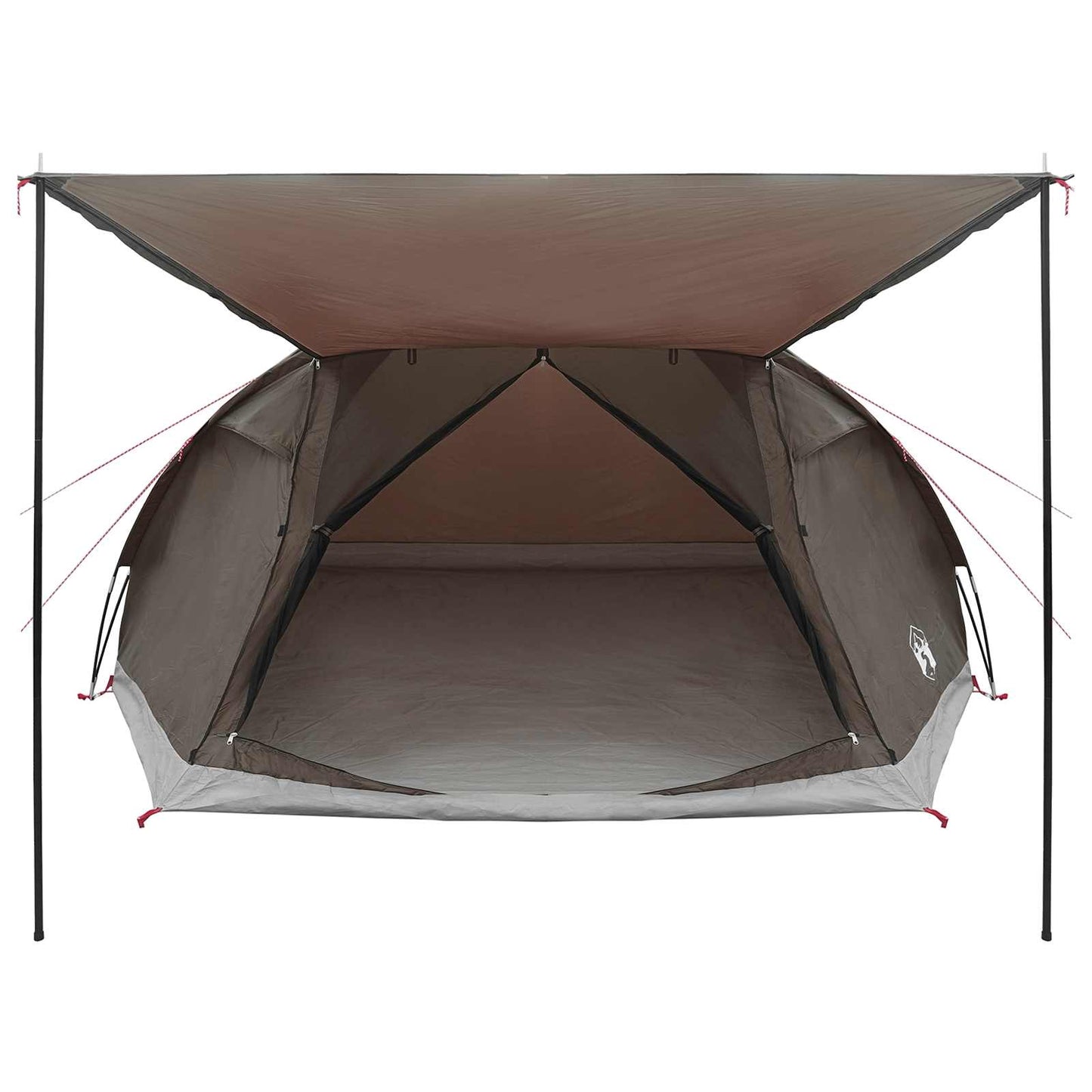 Cabin Tent with Roof Brown grey 8-Person Polyester and Steel