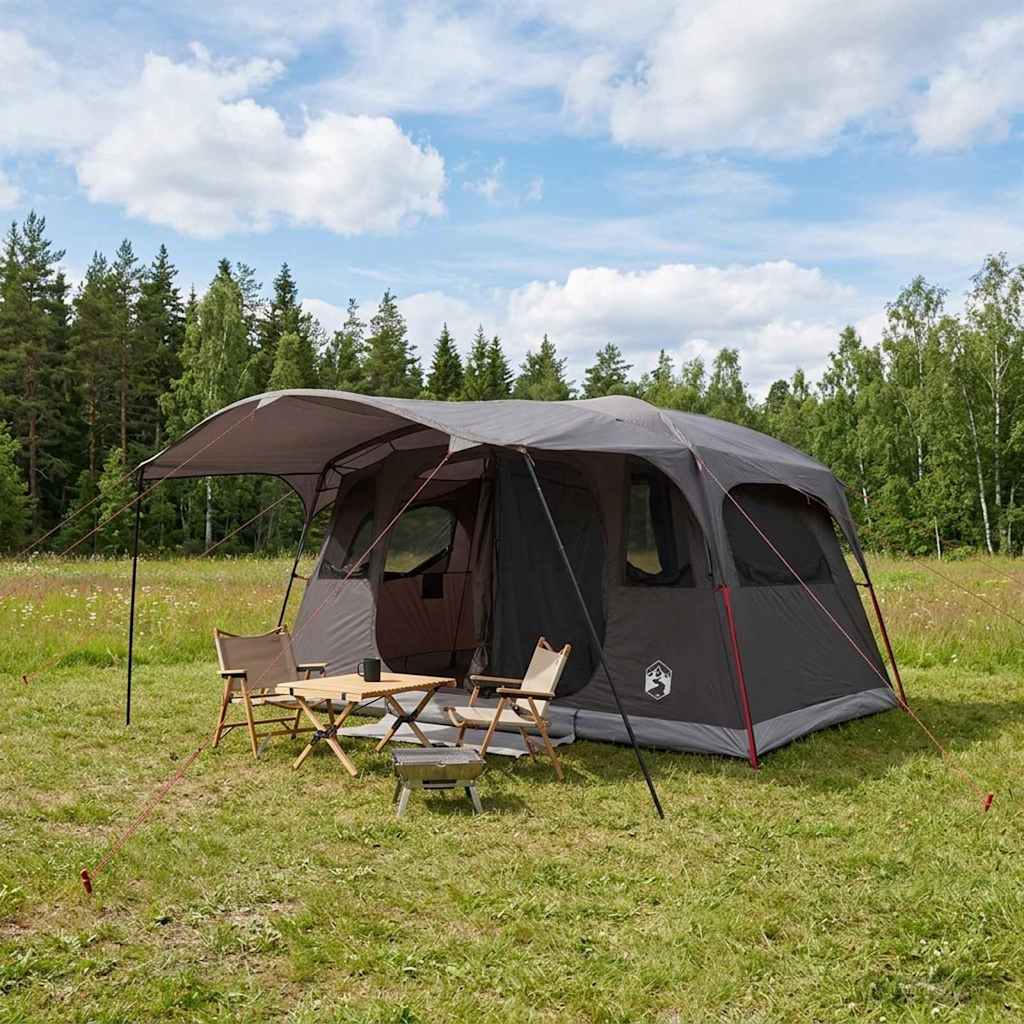 Tunnel Tent Brown Grey 427 x 305 x 205 cm Polyester and Steel