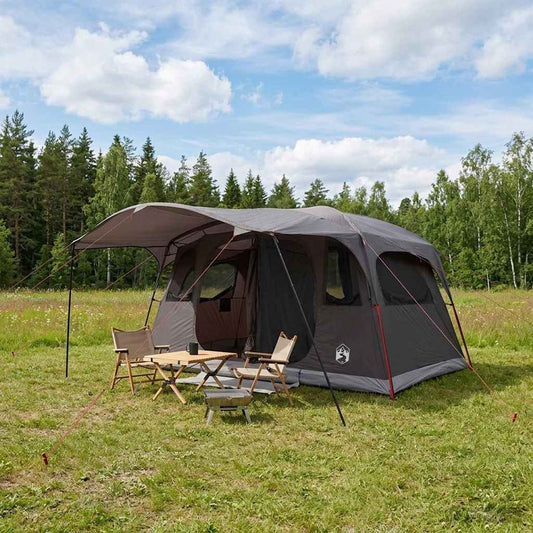 Tunnel Tent Brown Grey 427 x 305 x 205 cm Polyester and Steel