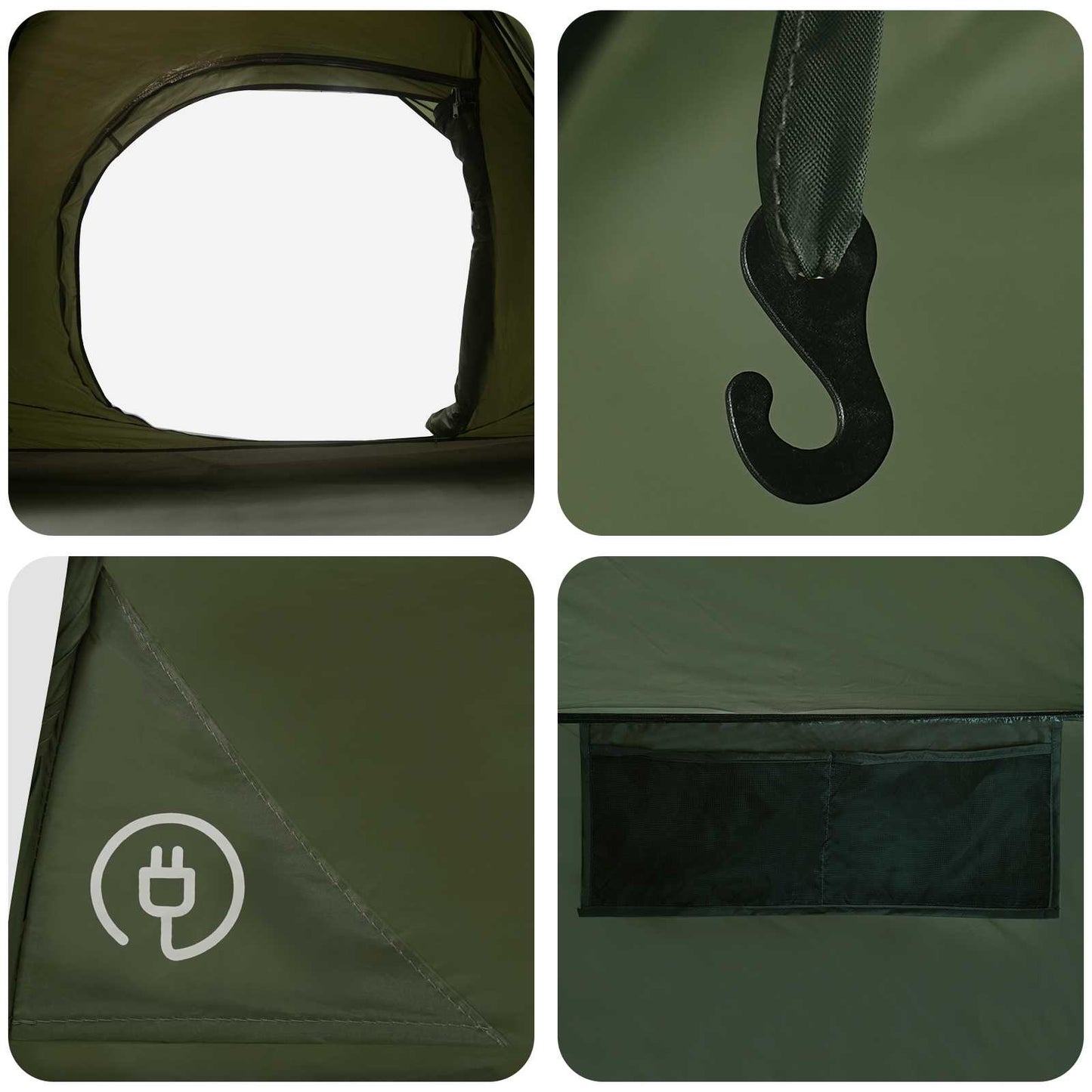 Instant Tent Olive Green 305 x 215 x 140 cm Polyester and Steel
