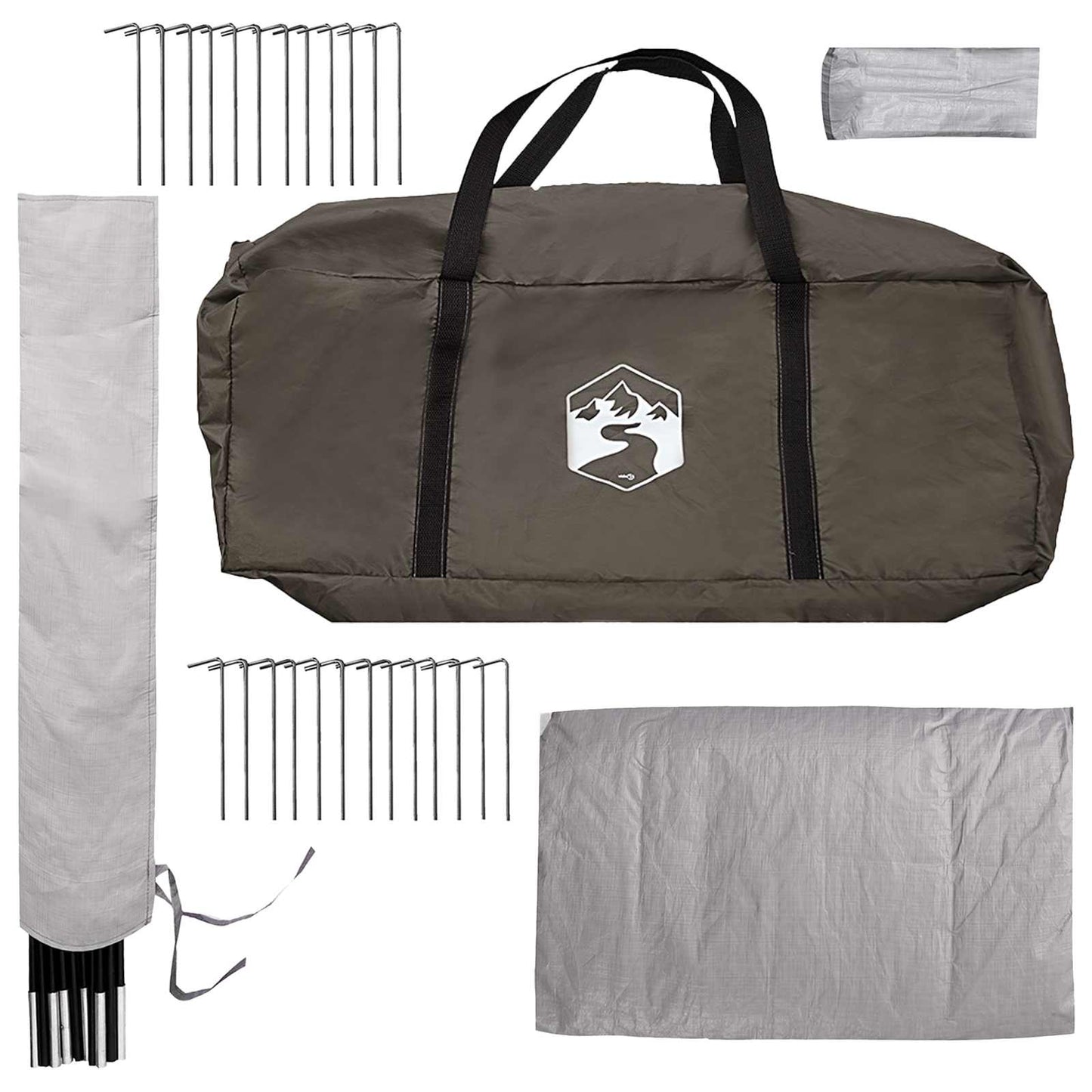 Tipi Tent with Roof Brown Grey 250 x 250 cm Polyester and Steel