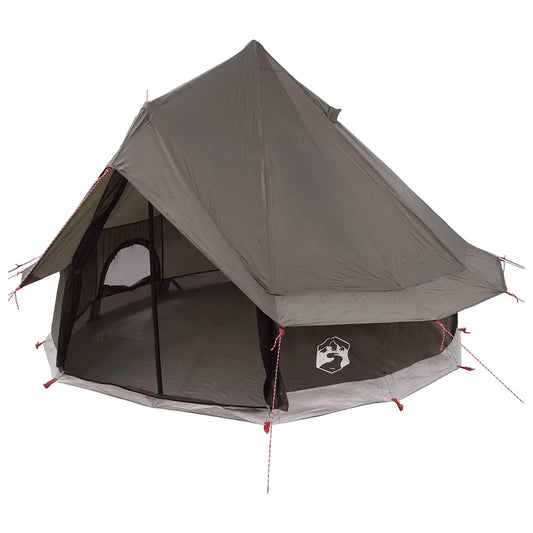 Tipi Tent with Roof Brown Grey 250 x 250 cm Polyester and Steel