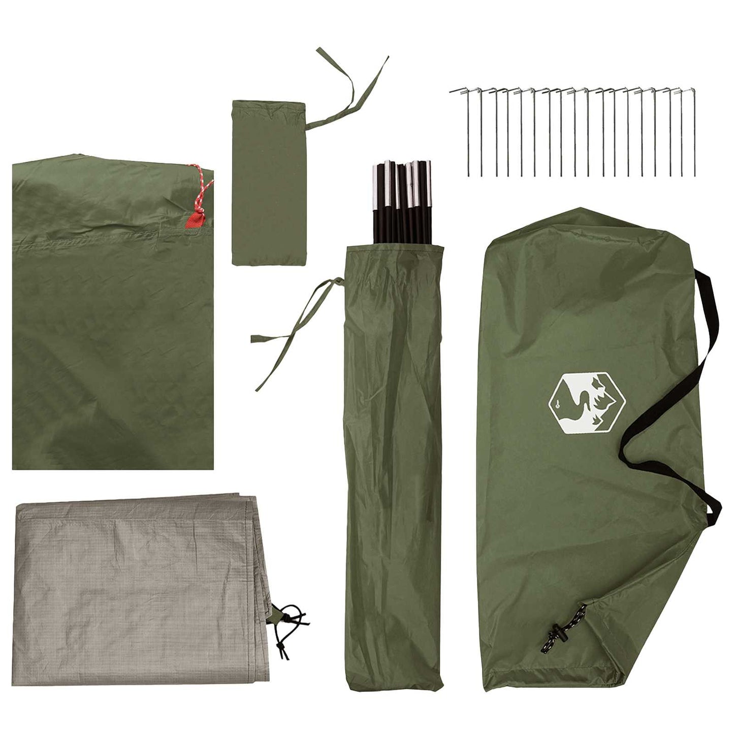 Tunnel Tent Olive Green 410 x 175 x 105 cm Polyester and Steel
