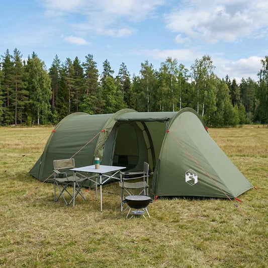 Tunnel Tent 410 x 175 x 105 cm Olive Green Polyester and Steel