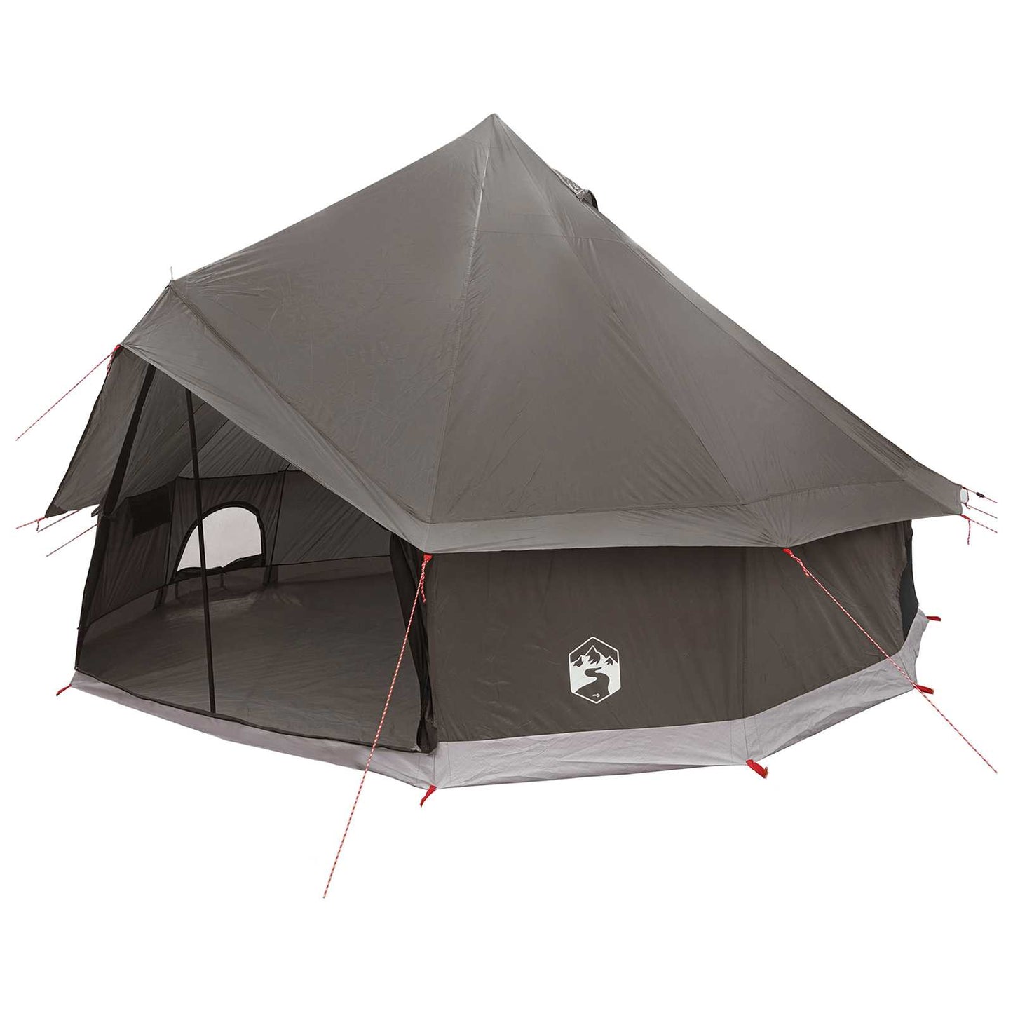 Tipi Tent Brown Grey 300 x 300 x 200 cm Polyester and Steel